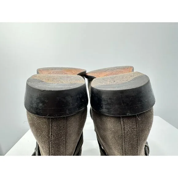 Bally Gray Suede Leather Boots Made In Switzerland Size 11-USA - Picture 8 of 11